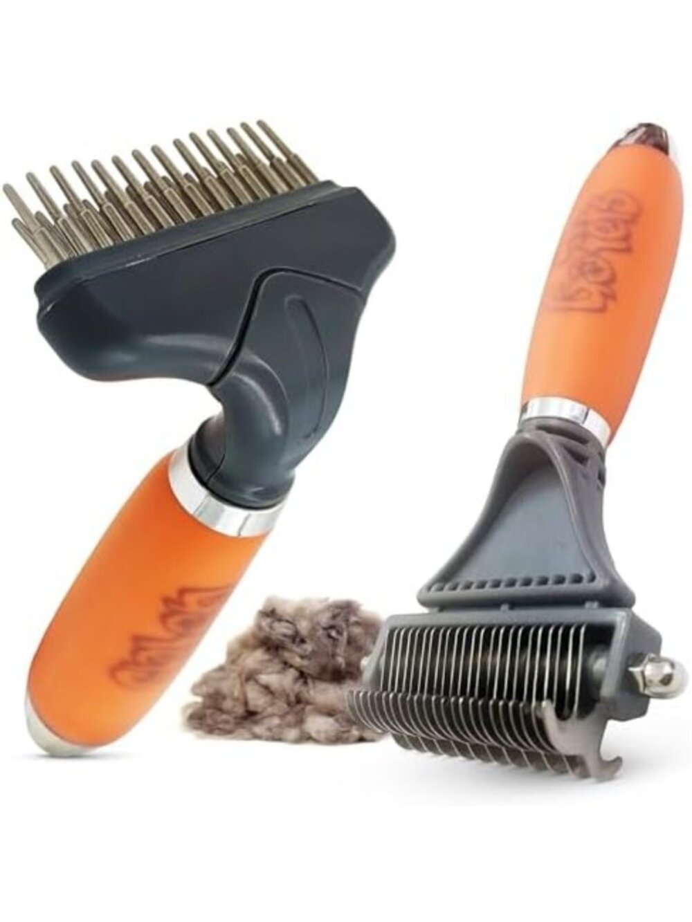 Double-Sided Dematting Comb & Undercoat Rake for Long-Haired Pets, Reduces